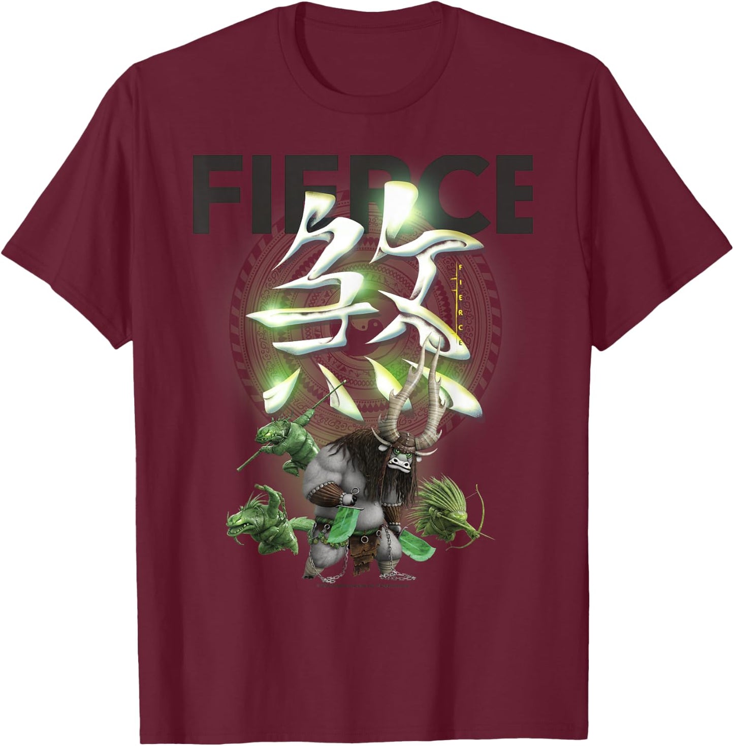 Kung Fu Panda 3 Kai Fierce Action Portrait Logo T-Shirt - T-Shirt | Maroon