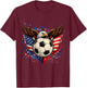 American Flag Soccer Ball 4th of July Patriotic Men Women T-Shirt - T-Shirt | Maroon