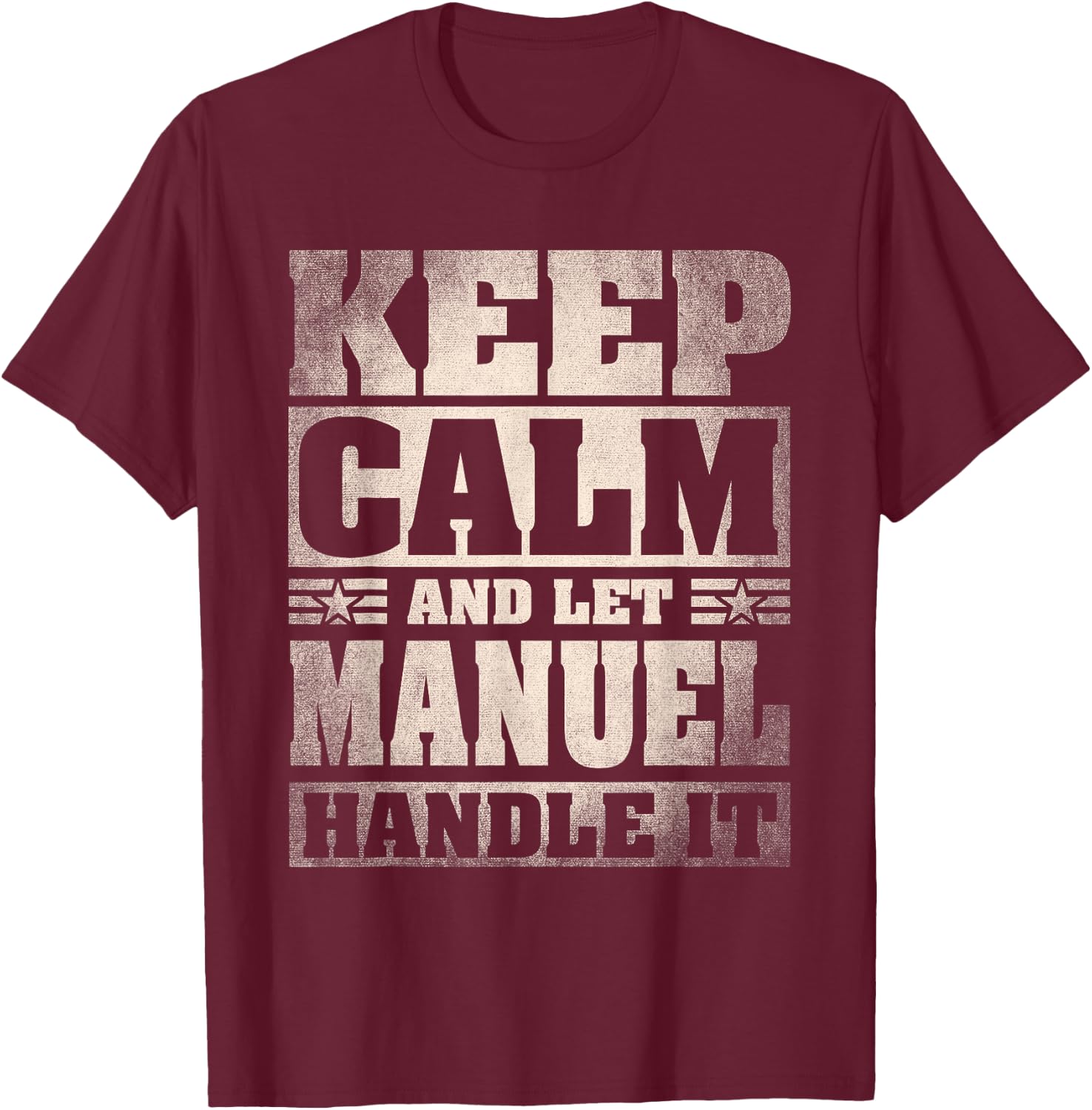 Manuel Name Shirt Personalized Manuel First Name T-Shirt - T-Shirt | Maroon