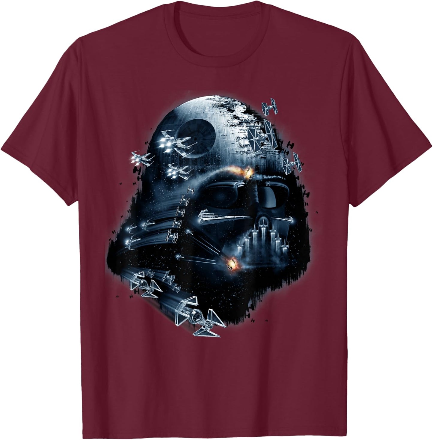 Star Wars Darth Vader Helmet Collage Graphic T-Shirt - T-Shirt | Maroon