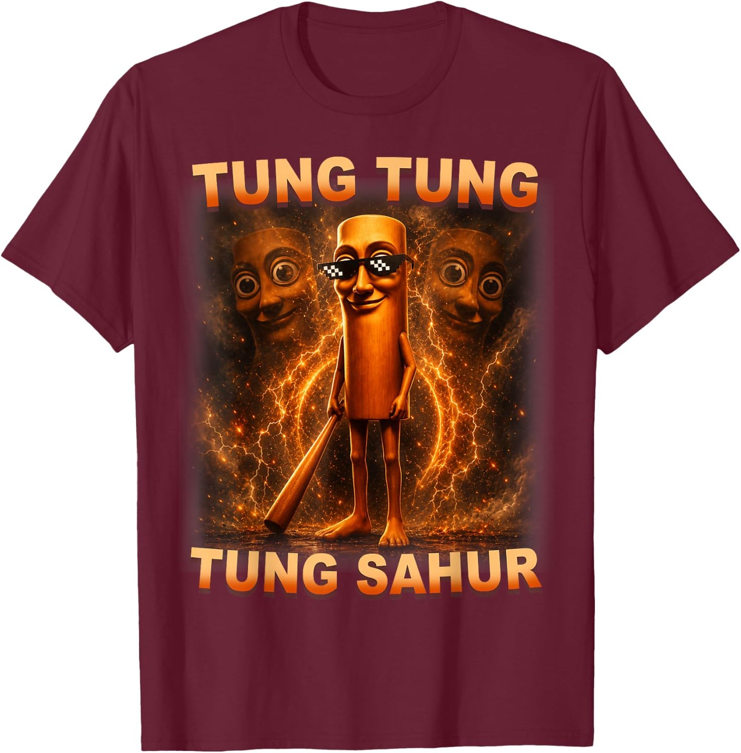 Tung Tung Tung Sahur is Calling Funny Italian Brainrot T-Shirt - T-Shirt | Maroon