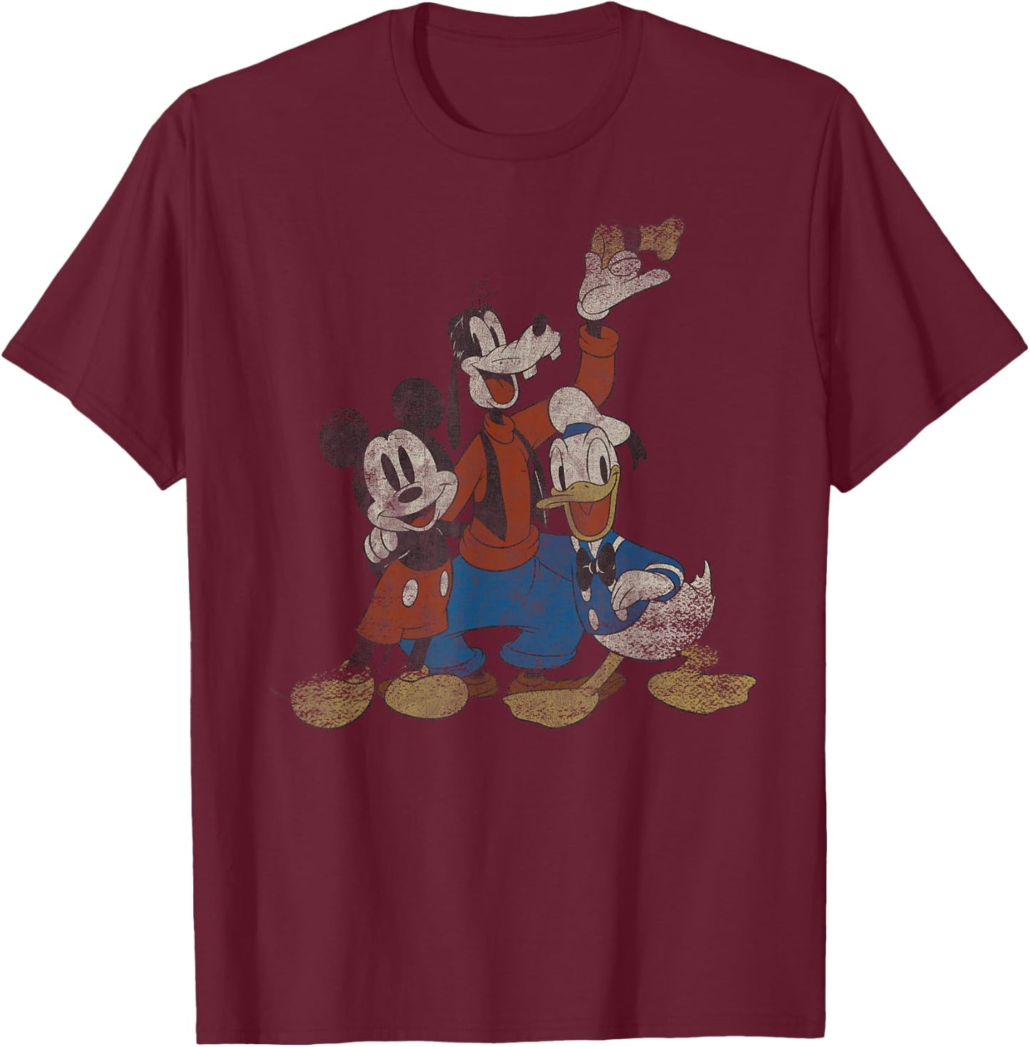 Disney Mickey Donald and Goofy Classic T-Shirt - T-Shirt | Maroon