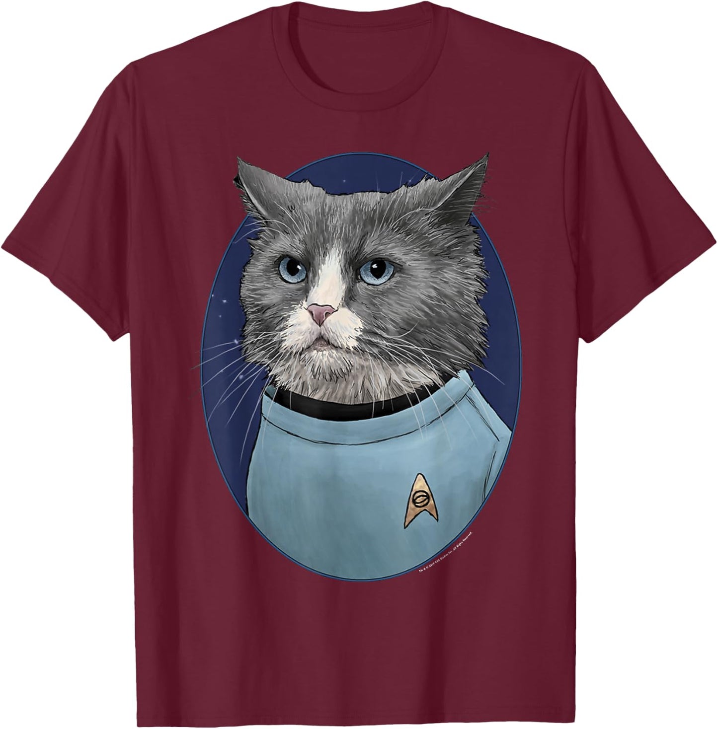 Star Trek: The Original Series Leonard McCoy Cat Portrait T-Shirt - T-Shirt | Maroon