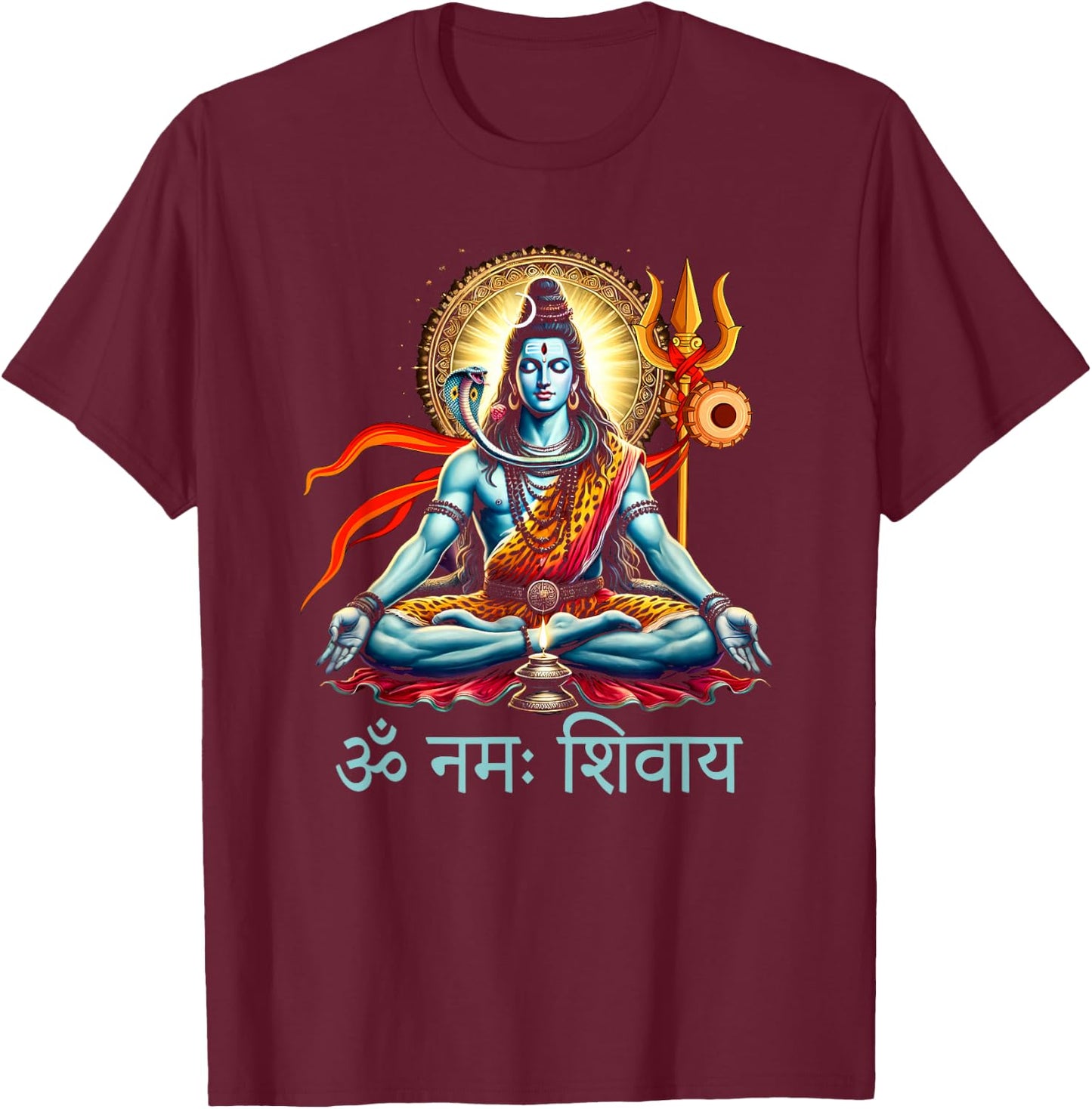 Shiva Hindu God Shiva Yoga Meditation Spiritual Religious T-Shirt - T-Shirt | Maroon