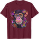 Aesthetic Chimpanzee Graphic Cute Chimpanzee Women Girls T-Shirt - T-Shirt | Maroon
