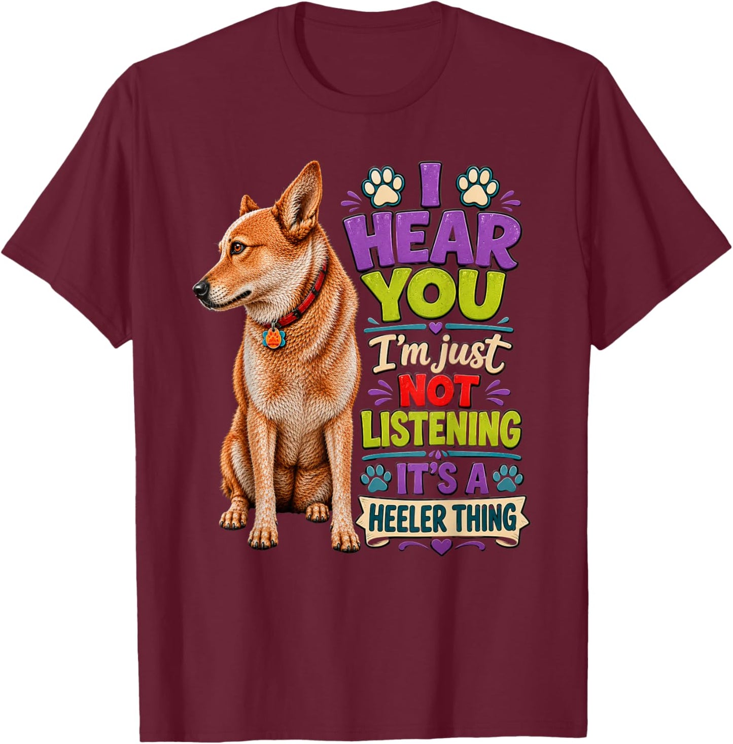 Red Heeler Farm Dog Sunset Australian Cattle Dog Shirt T-Shirt - T-Shirt | Maroon