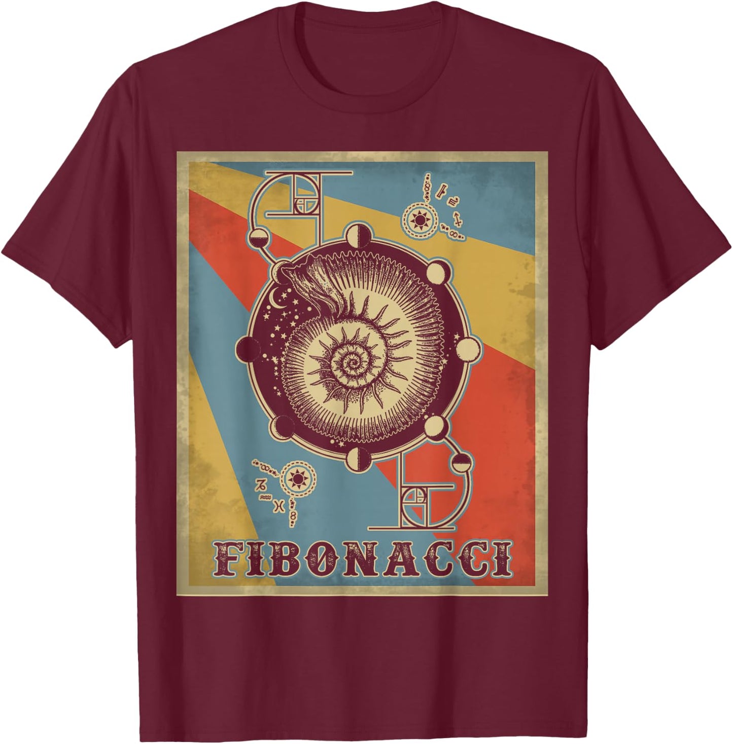 Vintage Fibonacci Golden Ratio Shirt T-Shirt - T-Shirt | Maroon