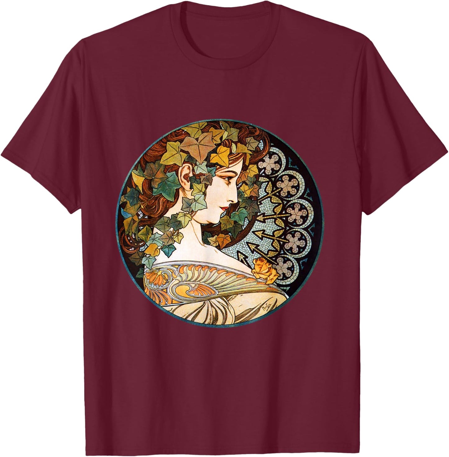 Vintage Green Ivy Goddess T-Shirt - T-Shirt | Maroon