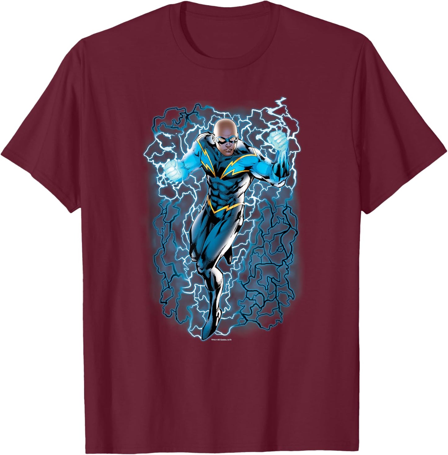 Justice League Black Lightning Bolts T-Shirt - T-Shirt | Maroon
