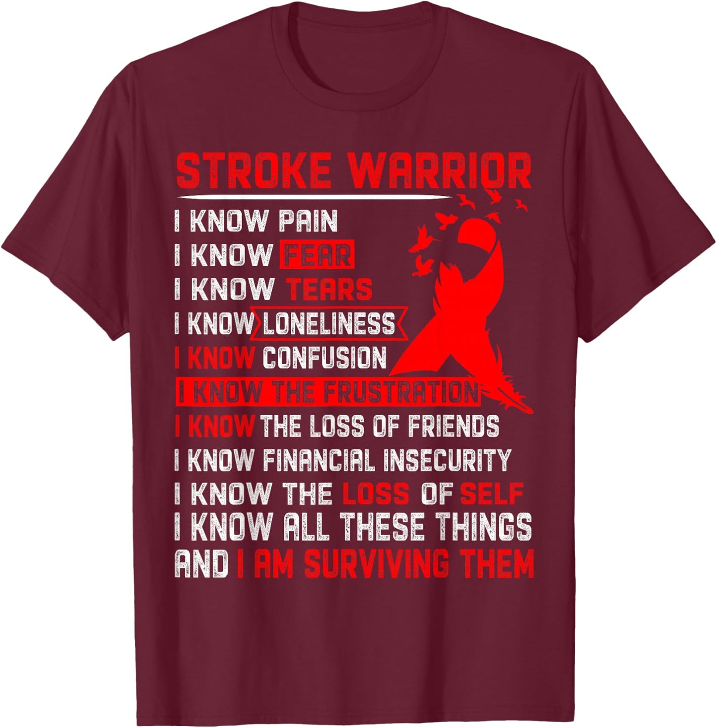 Stroke Warrior Men T-Shirt - T-Shirt | Maroon