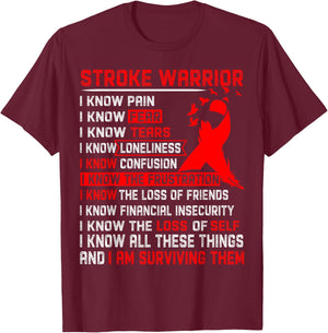 Stroke Warrior Men T-Shirt - T-Shirt | Maroon