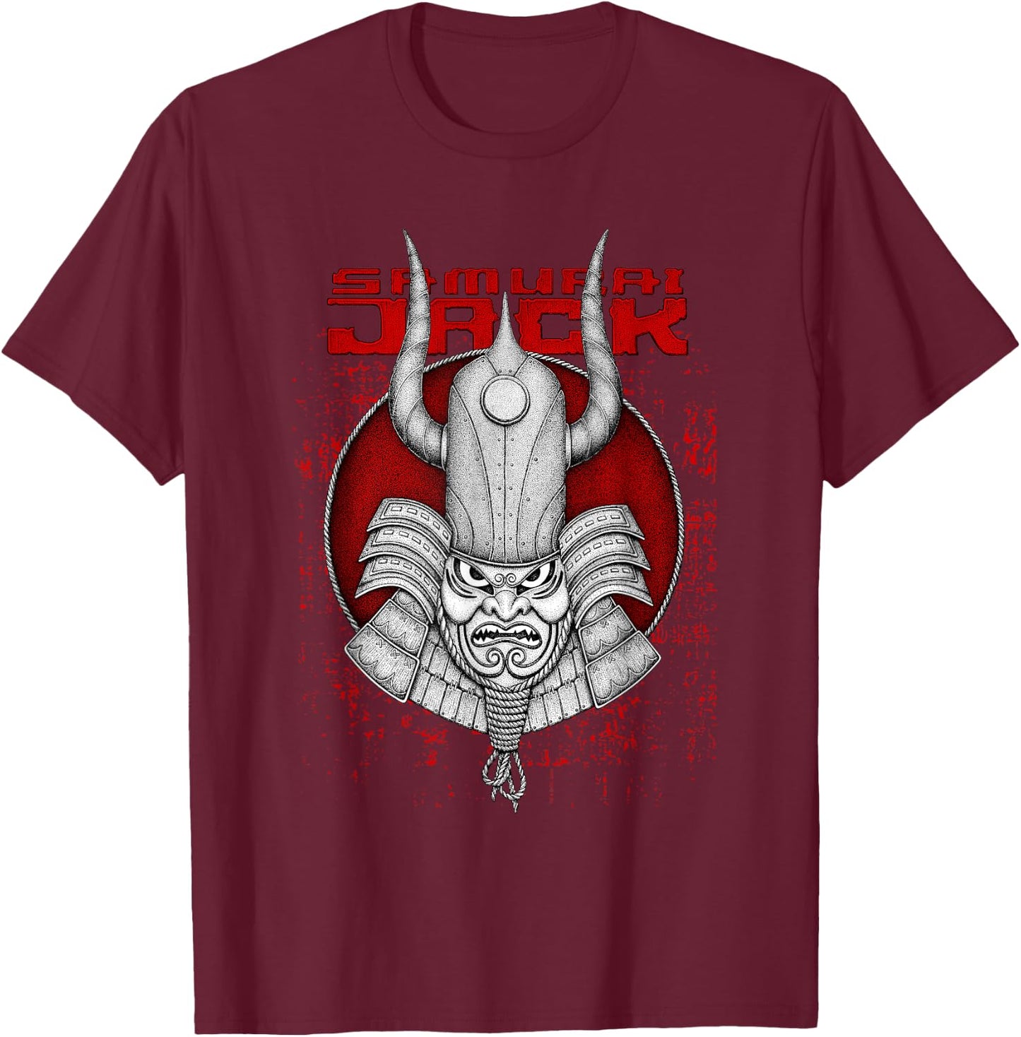 Samurai Jack Battle Armor Cartoon T-Shirt - T-Shirt | Maroon