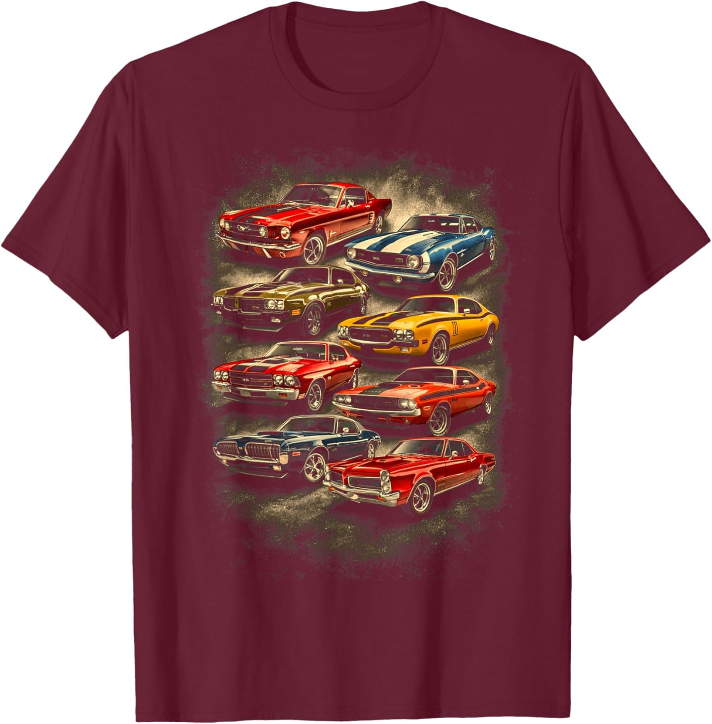 American Muscle Legends Vintage Car Enthusiast Garage Life T-Shirt - T-Shirt | Maroon