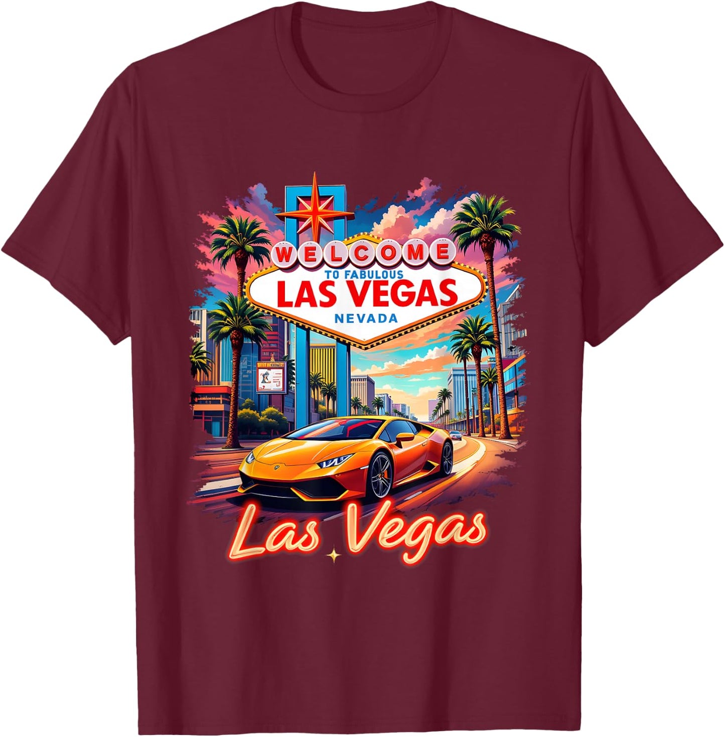 Nevada Las Vegas Souvenir Vacation Trip 2025 T-Shirt - T-Shirt | Maroon