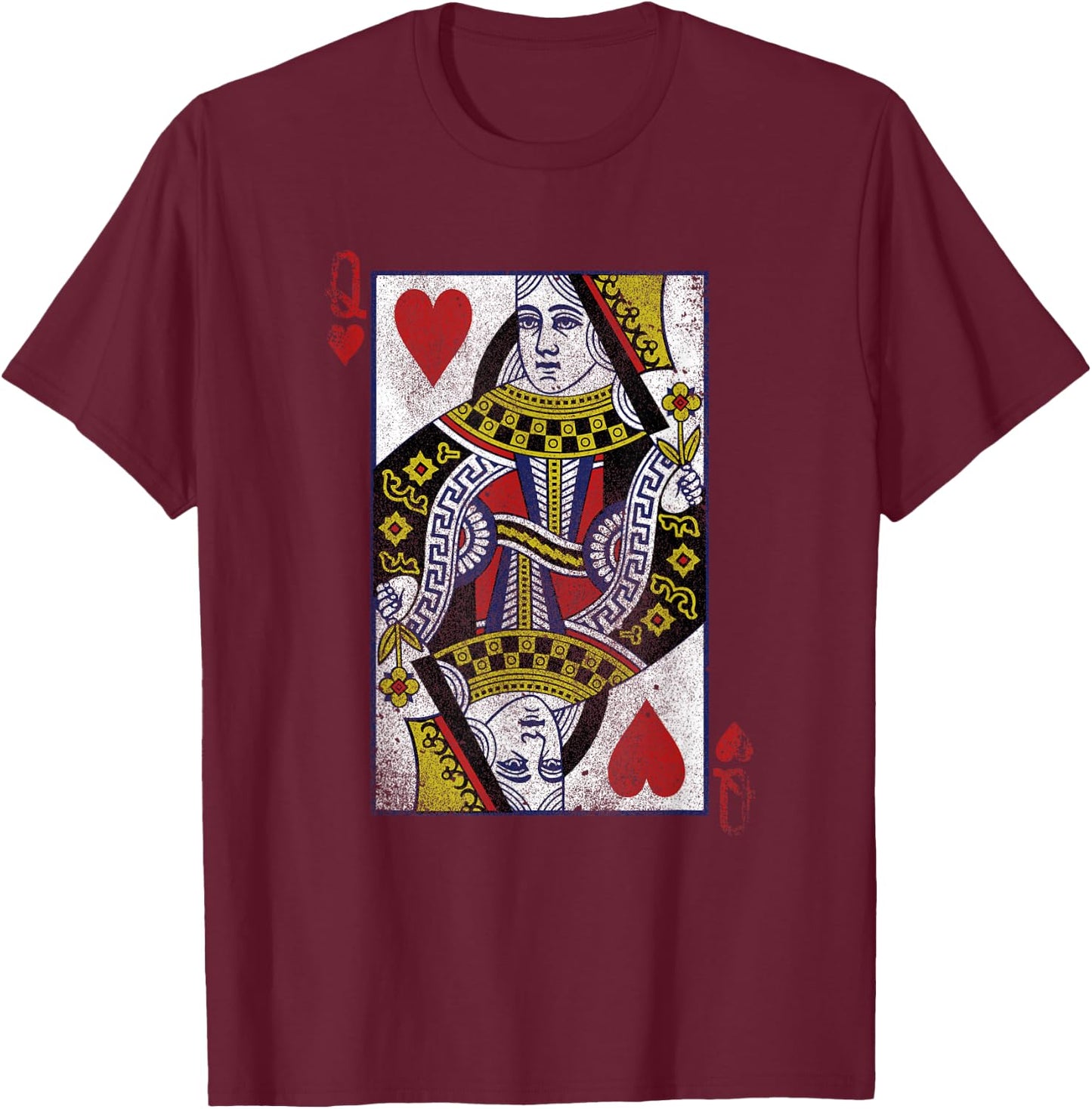 The Original Queen of Hearts (Vintage Design) T-Shirt - T-Shirt | Maroon