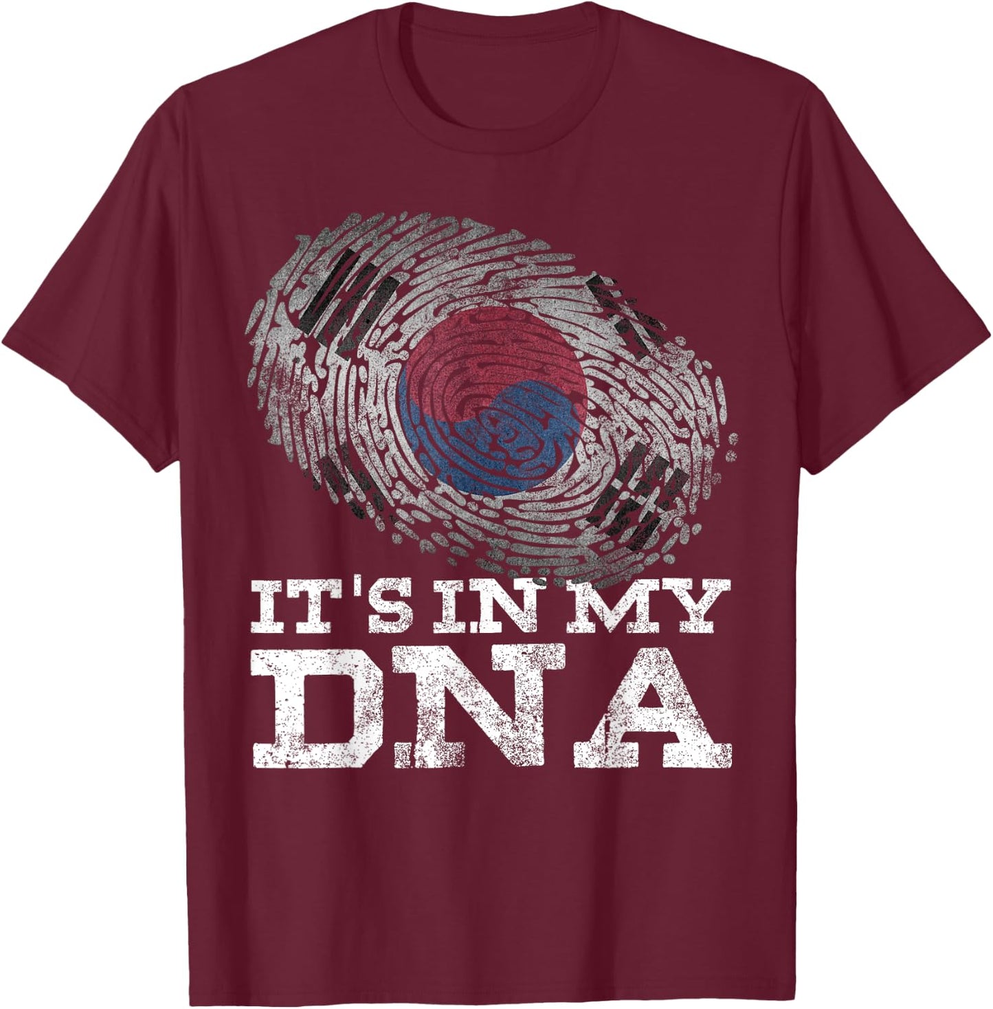 It's In My DNA South Korean Shirt Asian Gifts Korean Flag T-Shirt - T-Shirt | Maroon