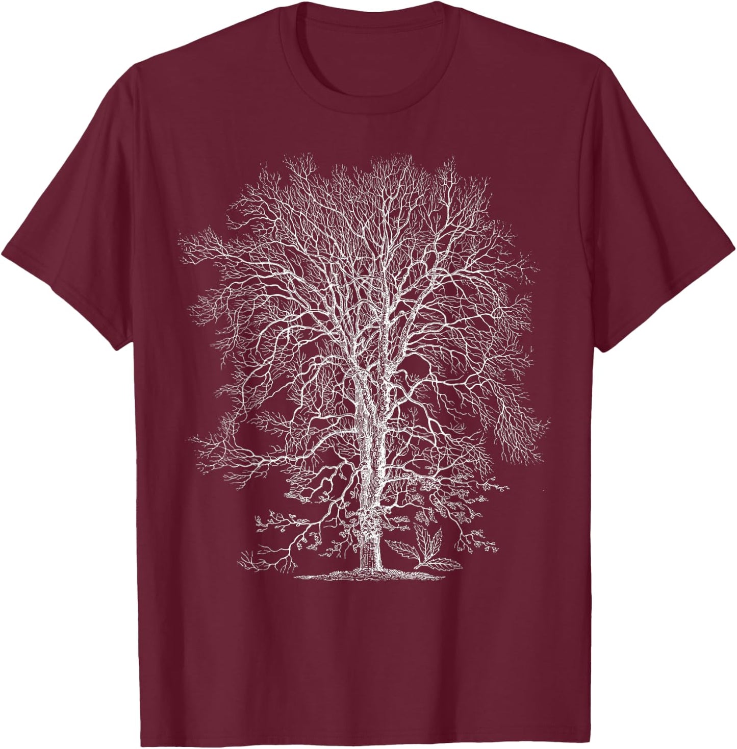 Oak Tree Lumberjacking Tree Natural Oak Tree T-Shirt - T-Shirt | Maroon