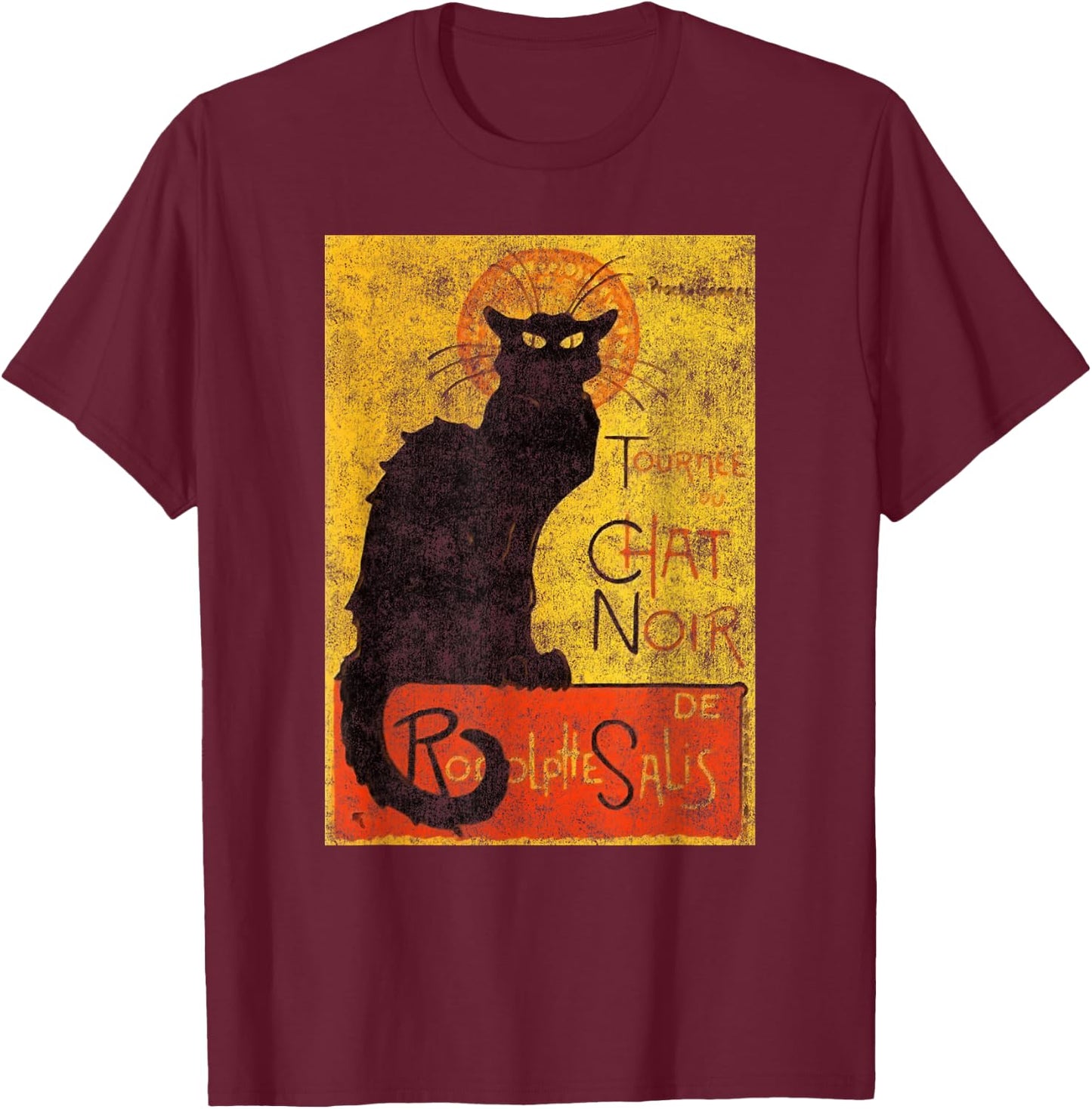 Vintage Tournee du Chat Noir Black Cat Halloween Women Kids T-Shirt - T-Shirt | Maroon