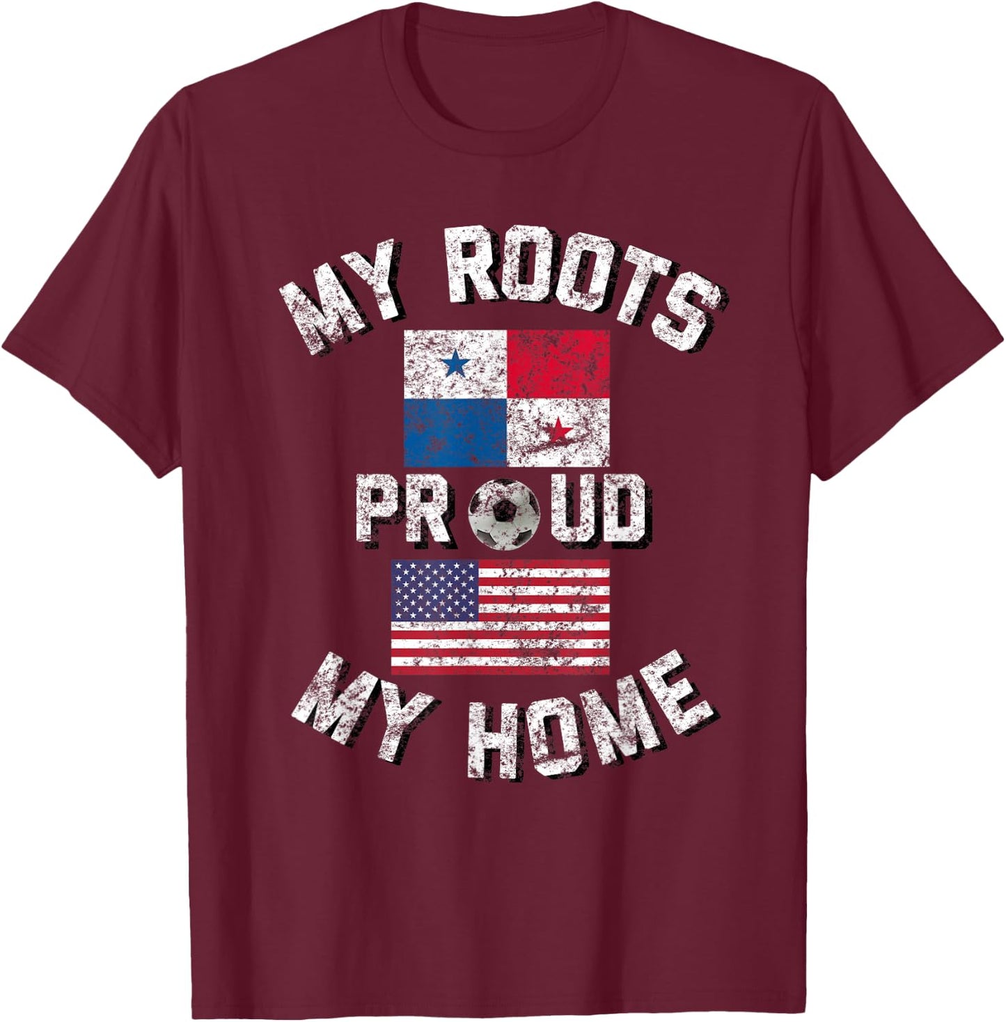 Panama Soccer My Roots My Home Vintage Flag Fan Shirt T-Shirt - T-Shirt | Maroon
