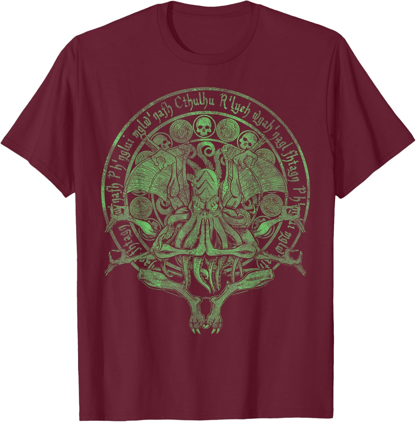 The Idol - Cthulhu Green Variant T-Shirt - T-Shirt | Maroon