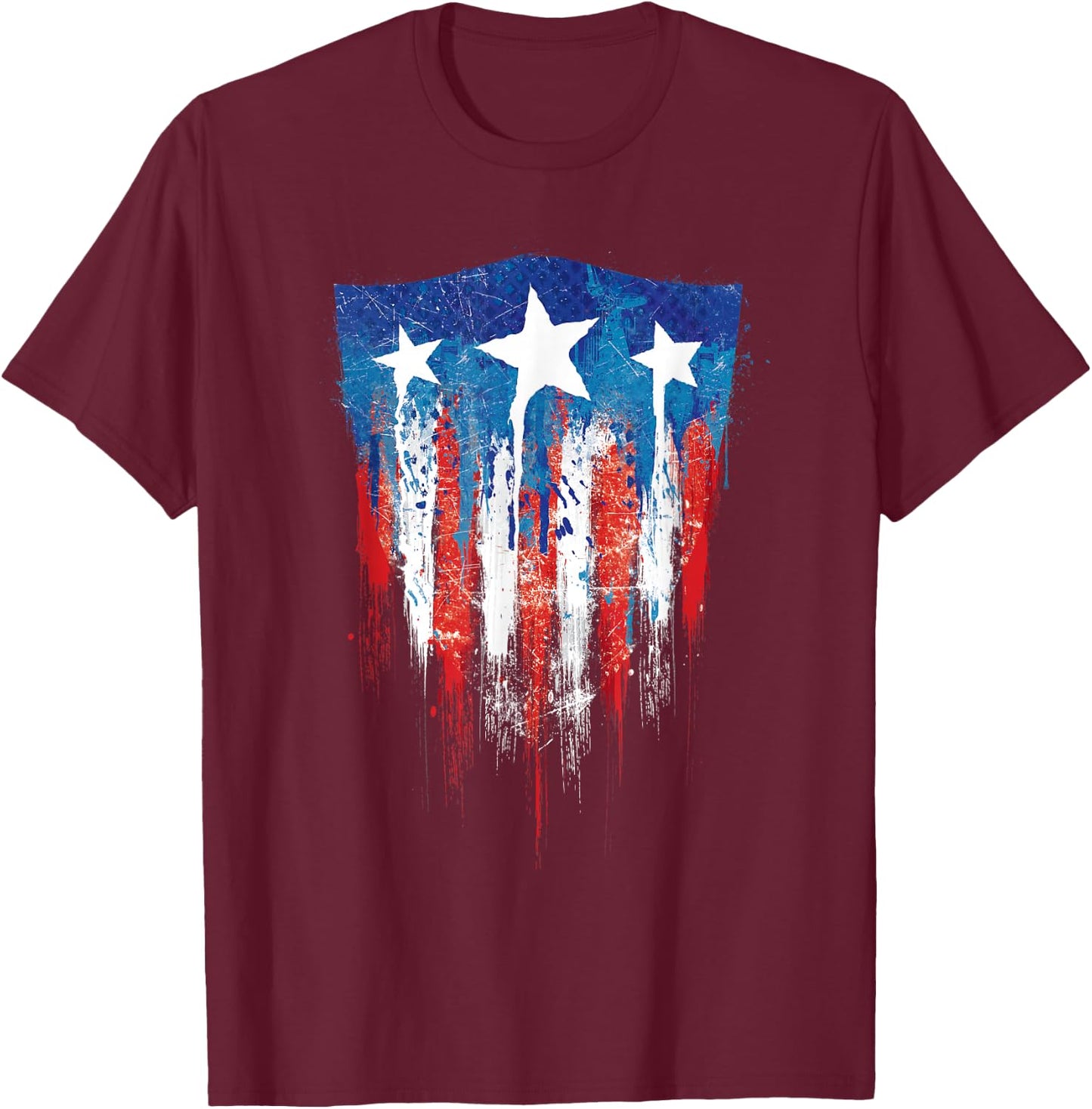 Marvel Captain America Flag T-Shirt - T-Shirt | Maroon