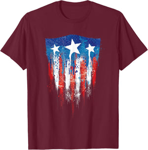 Marvel Captain America Flag T-Shirt - T-Shirt | Maroon