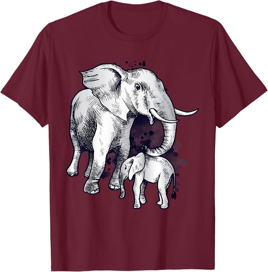 Beautiful Elephant Animal Wildllife Lover T-Shirt - T-Shirt | Maroon