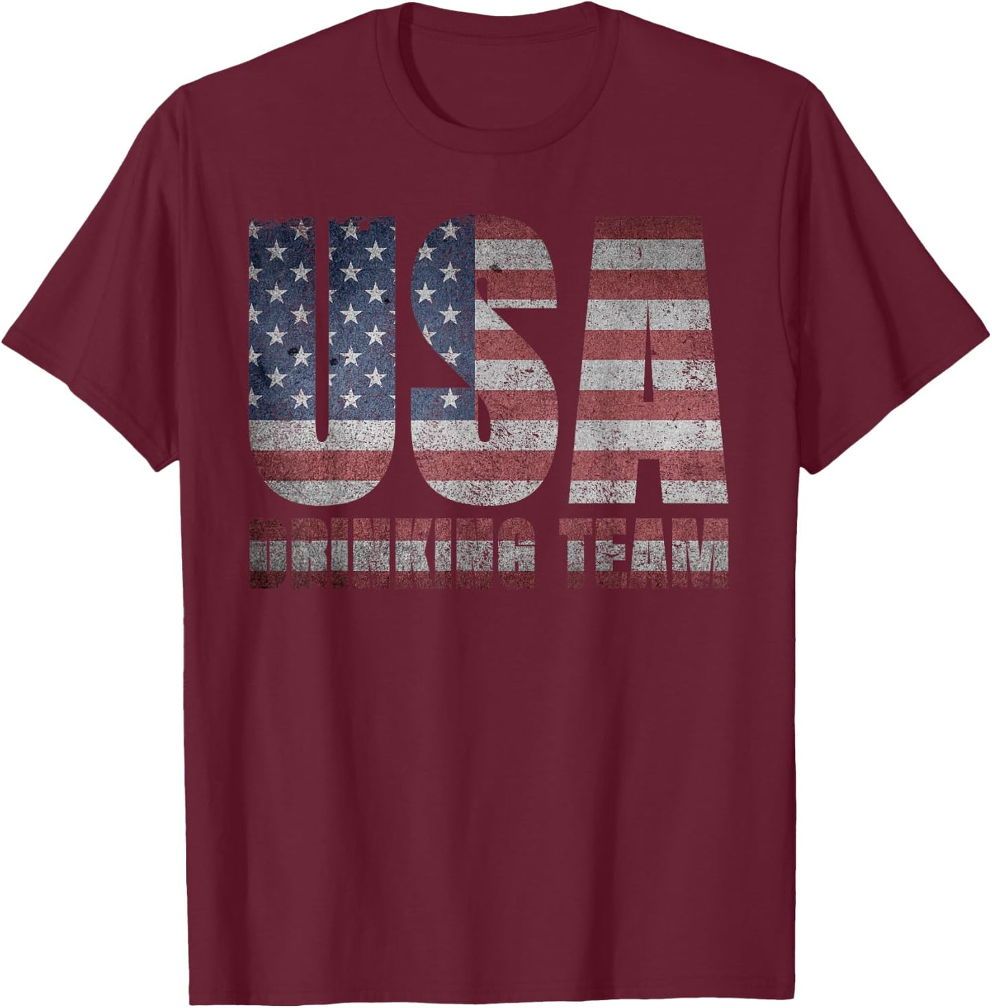 USA Drinking Team Shirt 4th of July Gifts US American Flag Men T-Shirt - T-Shirt | Maroon