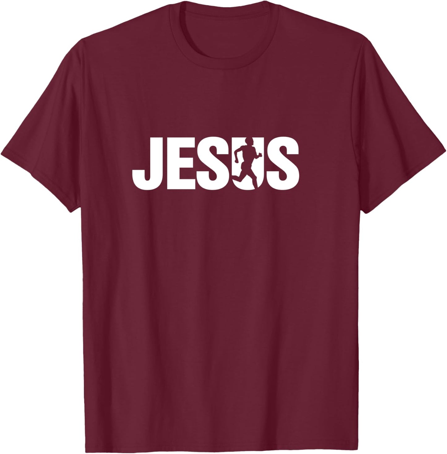 Jesus Christian Running, Cool Run Design Train T-Shirt - T-Shirt | Maroon