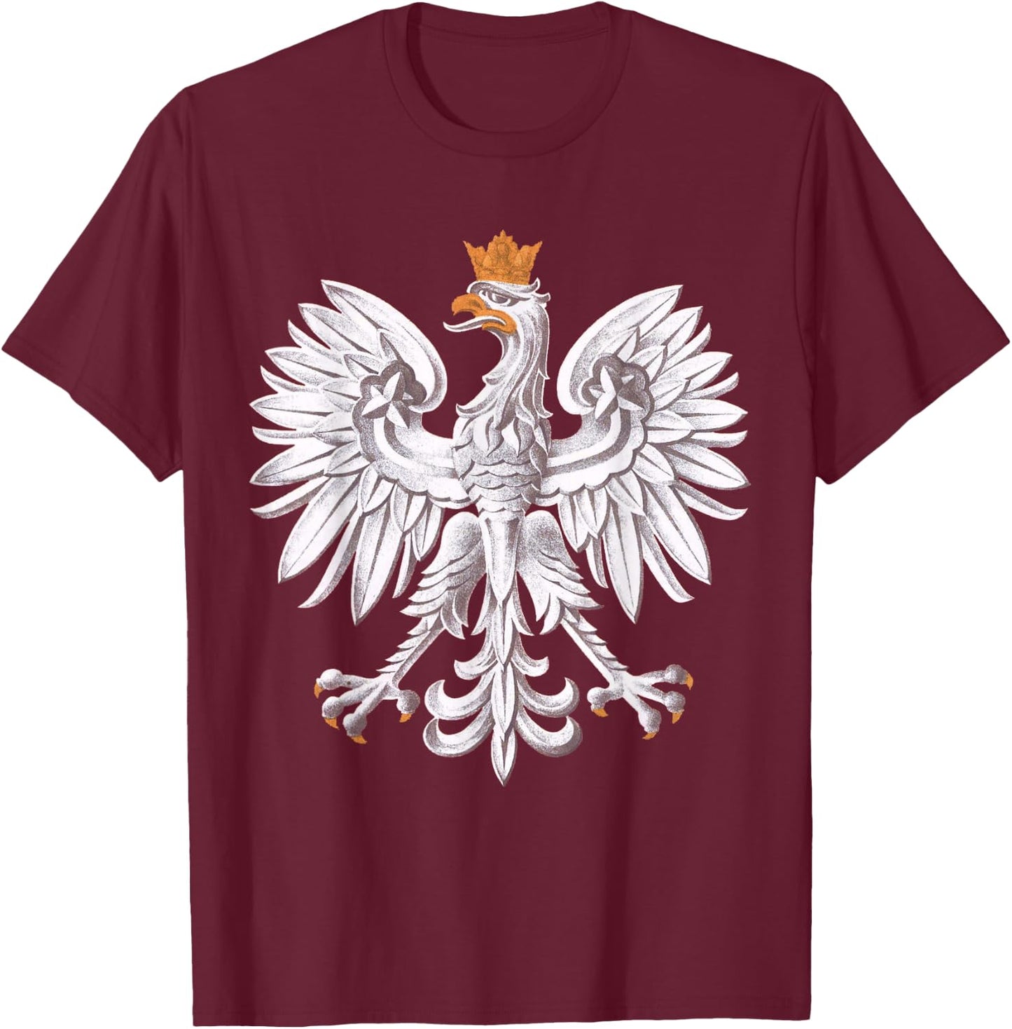 Vintage Polish White Eagle Poland Polska T-Shirt - T-Shirt | Maroon