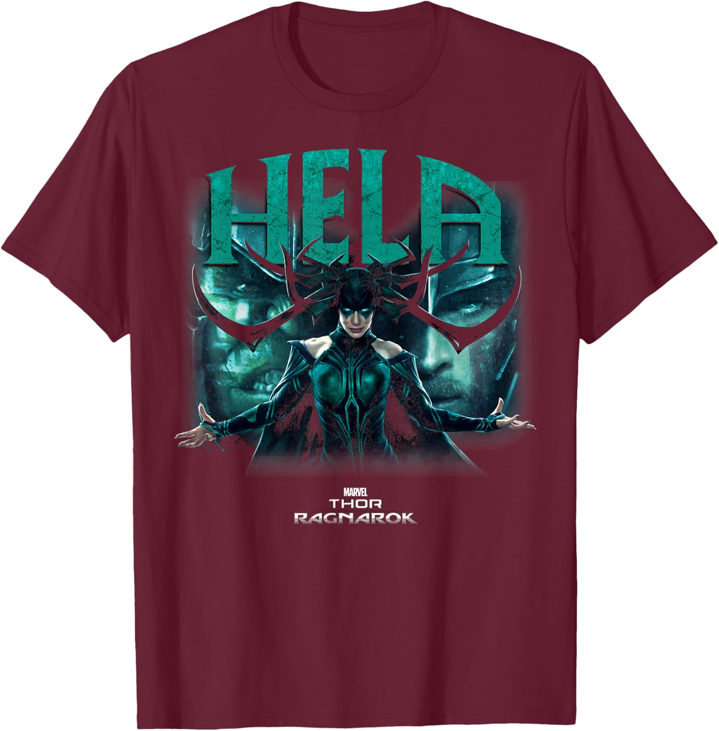 Marvel Thor Ragnarok Hela Deceiving Hands Reach Out T-Shirt - T-Shirt | Maroon