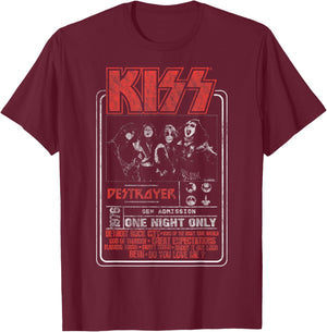 KISS - One Night Only T-Shirt - T-Shirt | Maroon