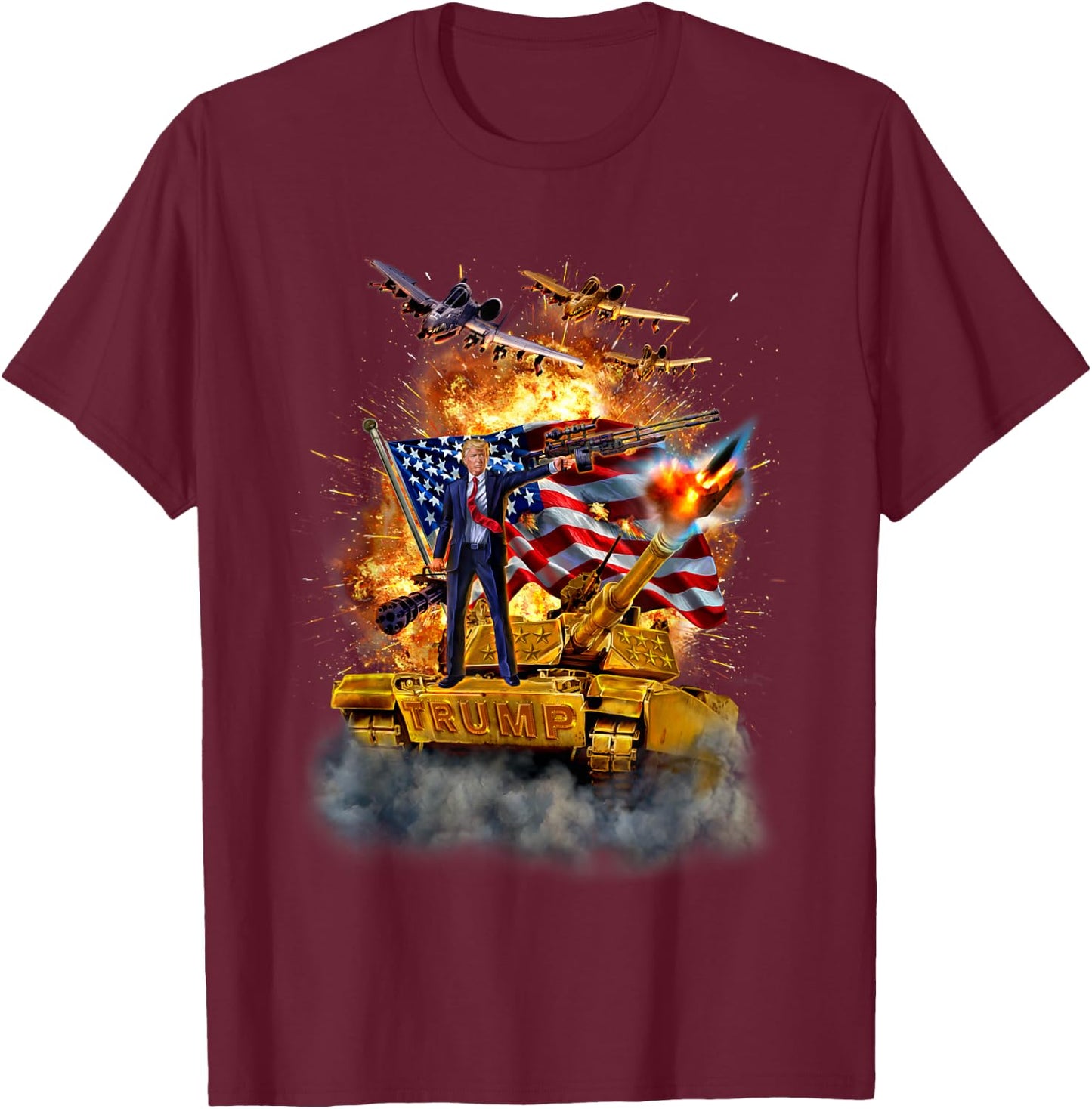 United States President Donald Trump Epic Battle T-Shirt - T-Shirt | Maroon