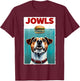 Funny Jack Russell Terrier and Hamburger Parody Jowls T-Shirt - T-Shirt | Maroon