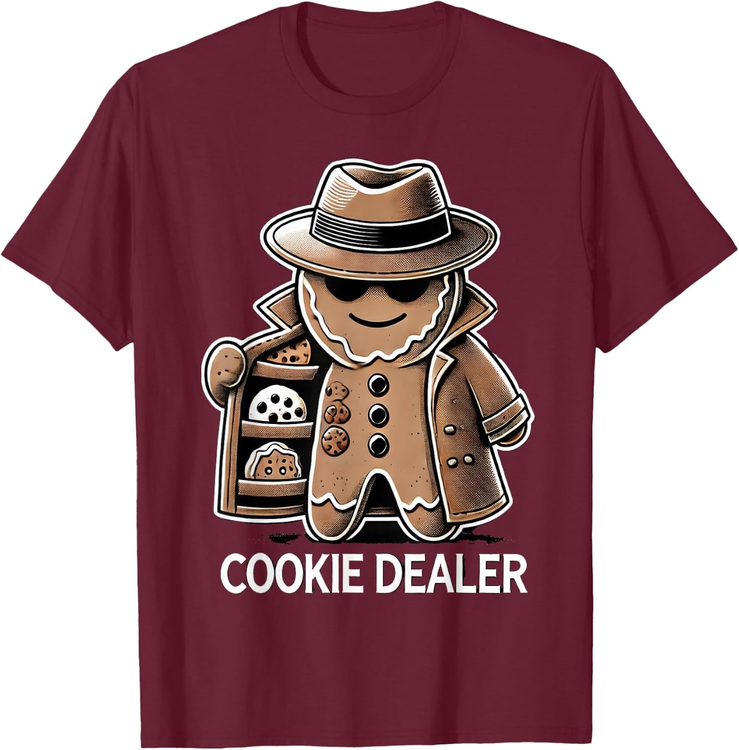 Gingerbread Cookie Dealer Funny Christmas Baking Design T-Shirt - T-Shirt | Maroon