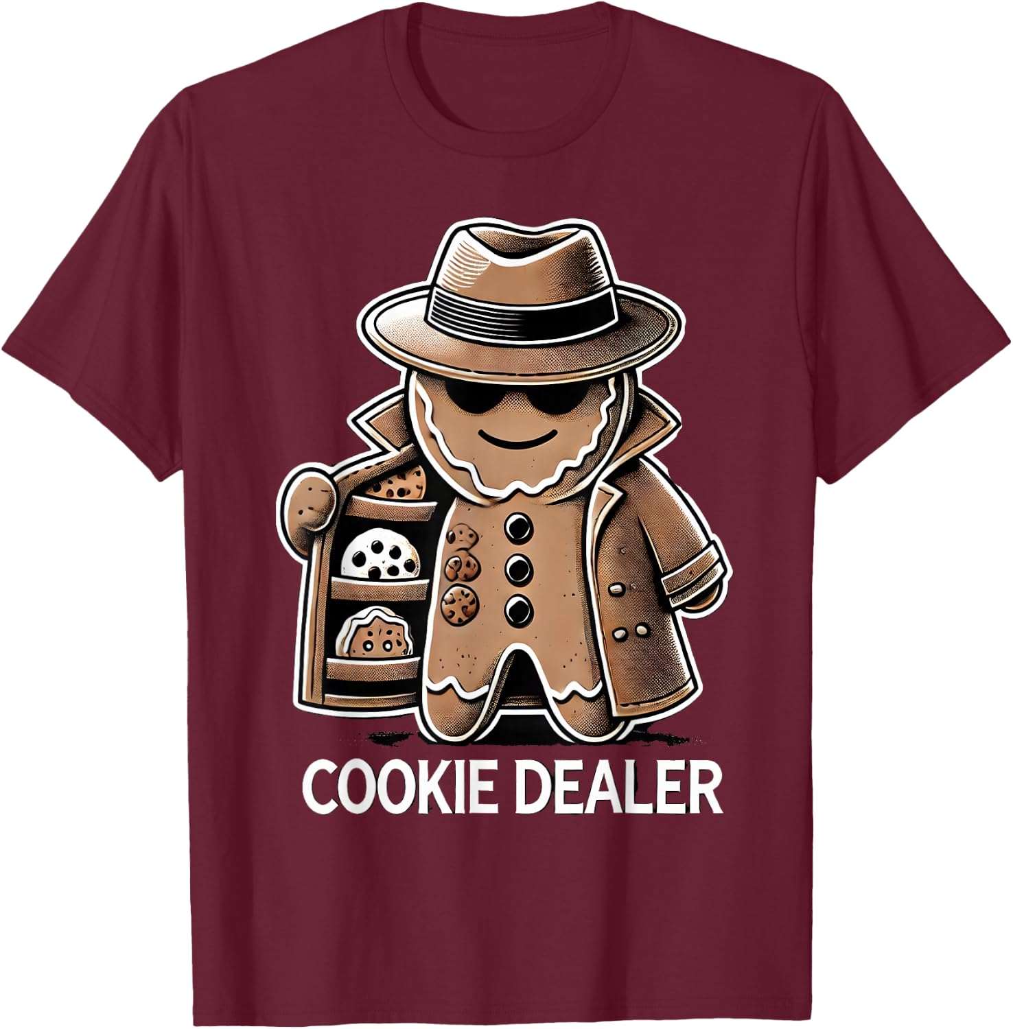 Gingerbread Cookie Dealer Funny Christmas Baking Design T-Shirt - T-Shirt | Maroon