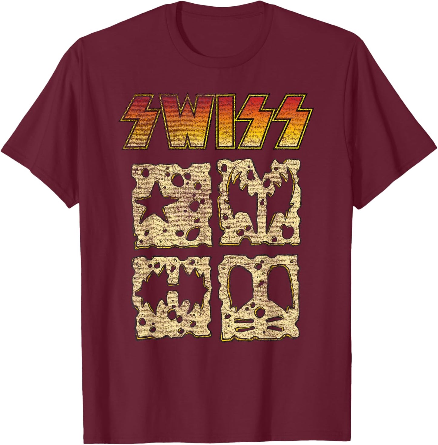Cool Keto Cheesy Rock Roll Band T-Shirt - T-Shirt | Maroon