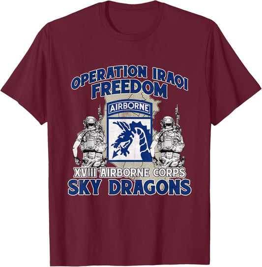 XVIII Airborne Corps - Operation Iraqi Freedom OIF Veteran T-Shirt - T-Shirt | Maroon
