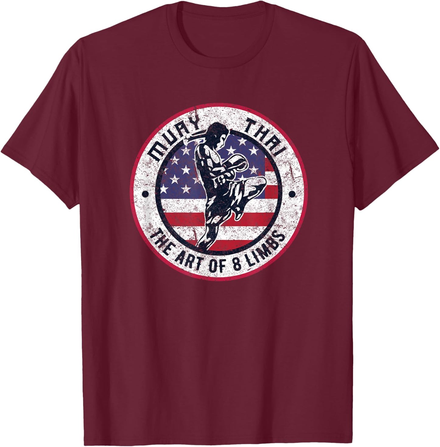 Vintage Muay Thai Karate | Boxing Mixed Martial Arts T-Shirt - T-Shirt | Maroon