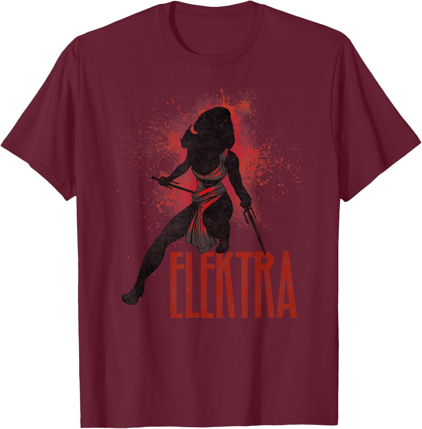 Marvel Elektra Pain Mistaken For Paint Graphic T-Shirt - T-Shirt | Maroon