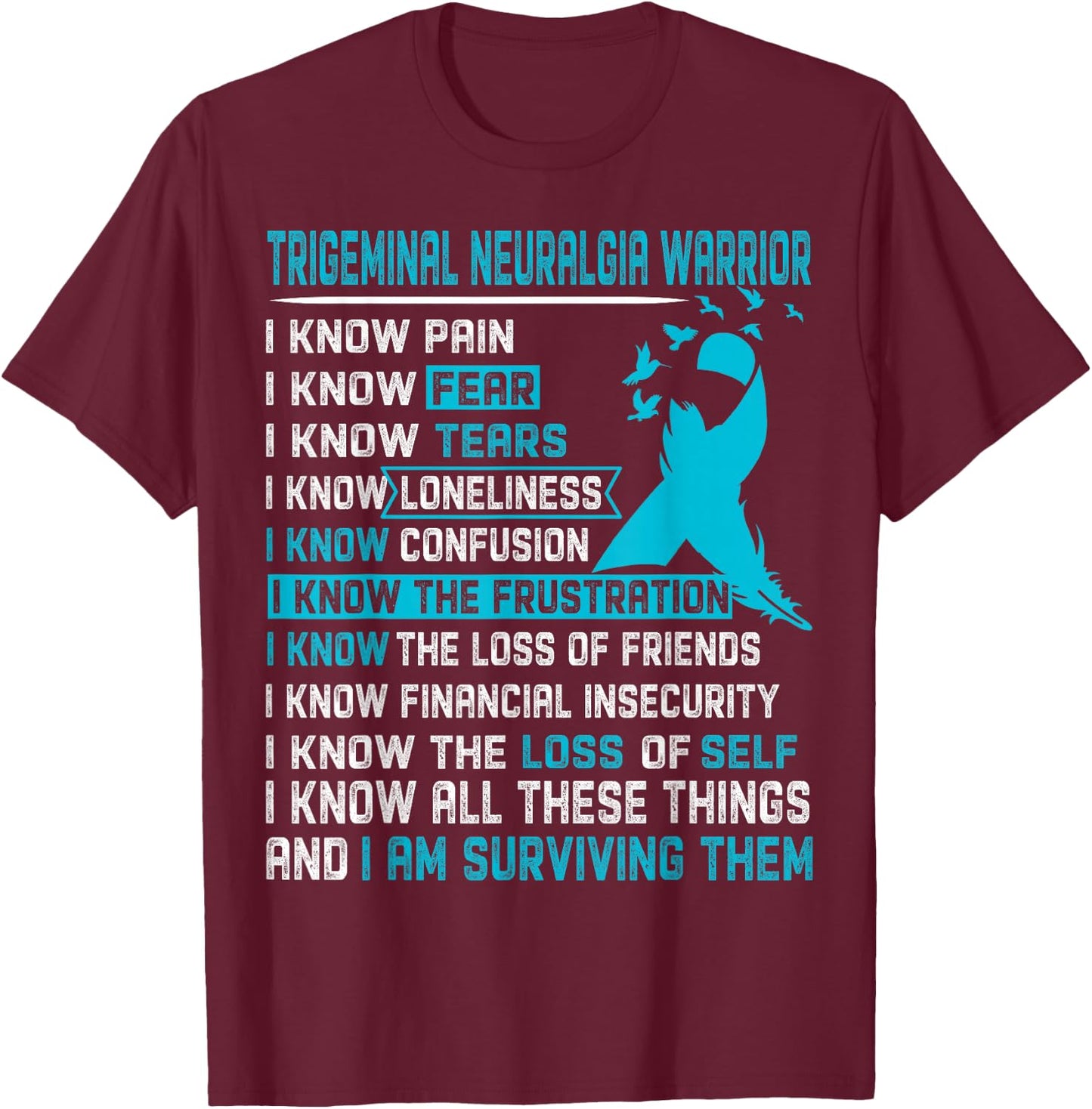 Trigeminal Neuralgia Warrior Men T-Shirt - T-Shirt | Maroon