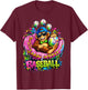 Monkey Funny Animals Baseball Ice Cream Drip Cool T-Shirt - T-Shirt | Maroon