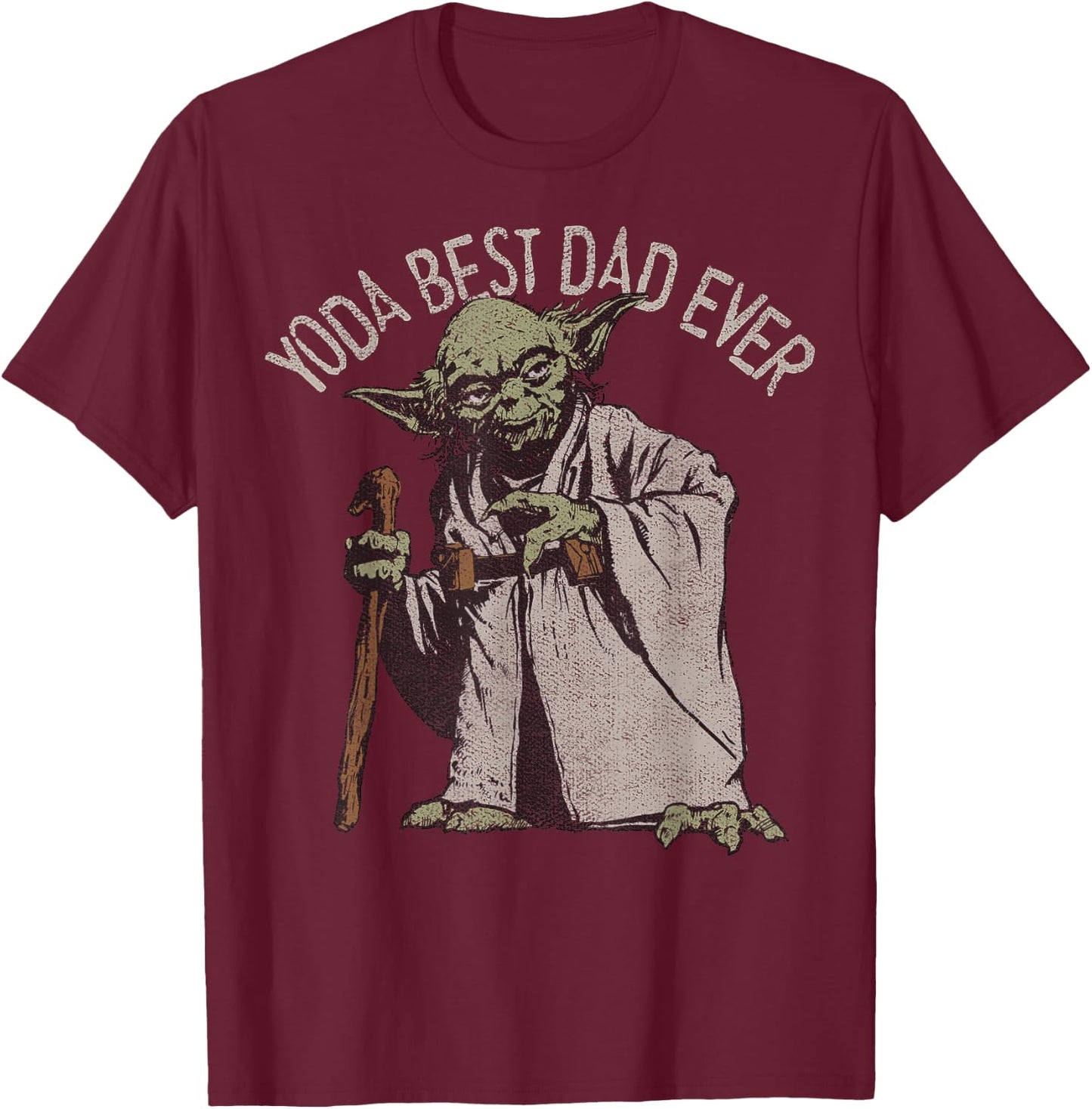 Star Wars Yoda Best Dad Ever Graphic T-Shirt - T-Shirt | Maroon