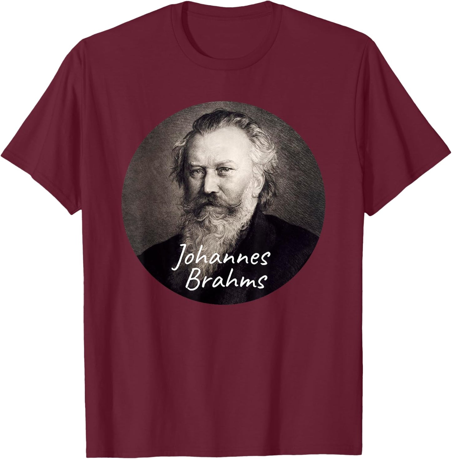 Johannes Brahms Composer Portrait T-Shirt - T-Shirt | Maroon