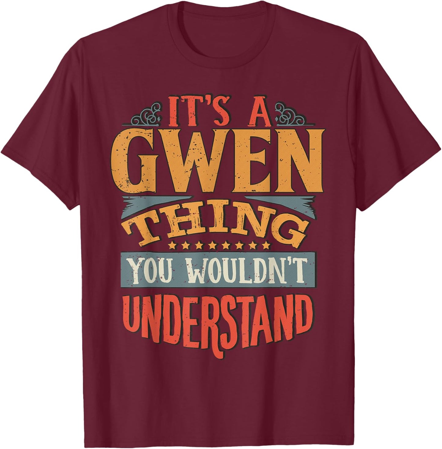 Gwen Name T-Shirt - T-Shirt | Maroon