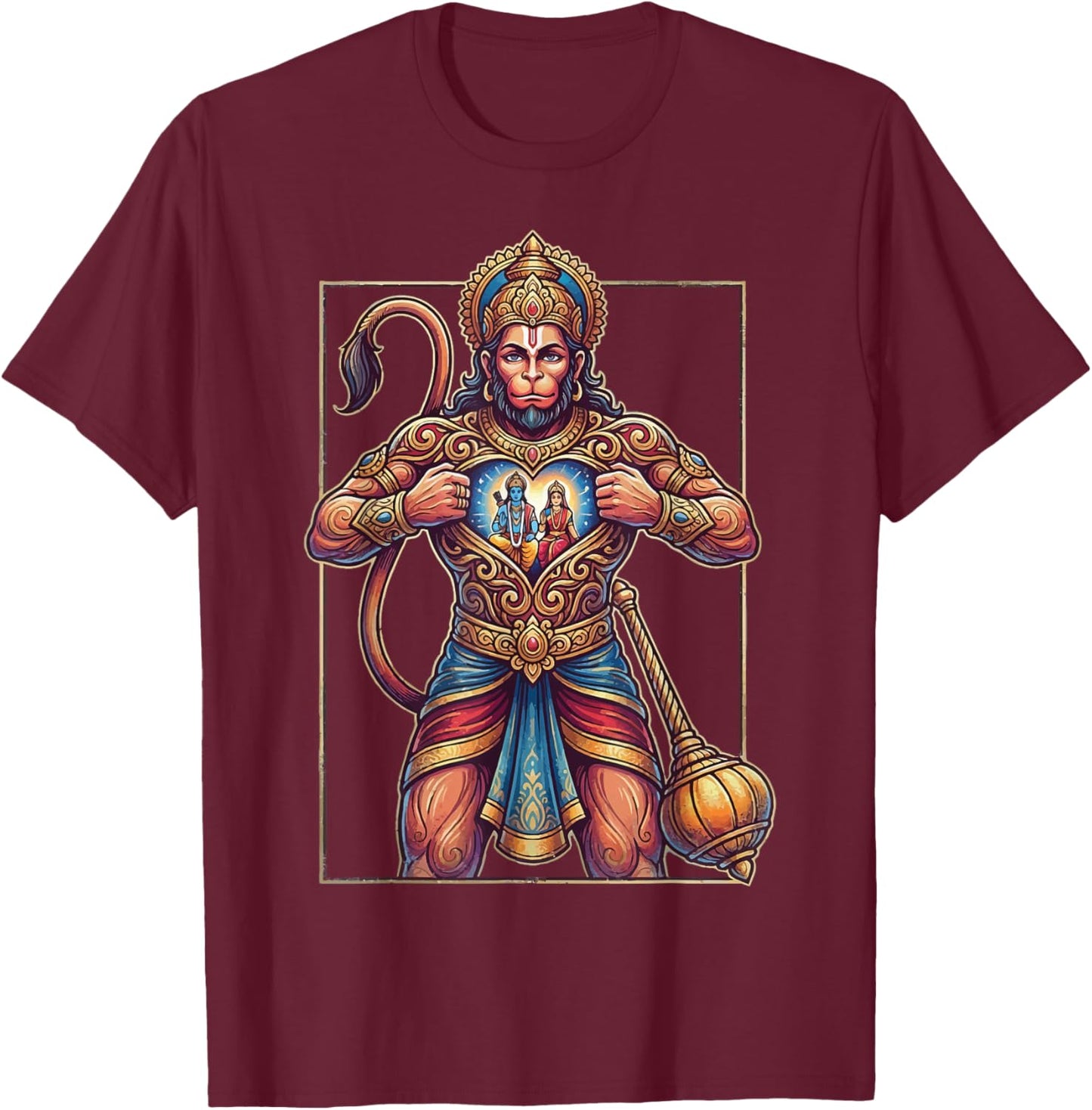 Hanuman Ji T-Shirt - T-Shirt | Maroon