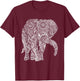 Elephant graphic, mandala, bohemian type gift, men and women T-Shirt - T-Shirt | Maroon