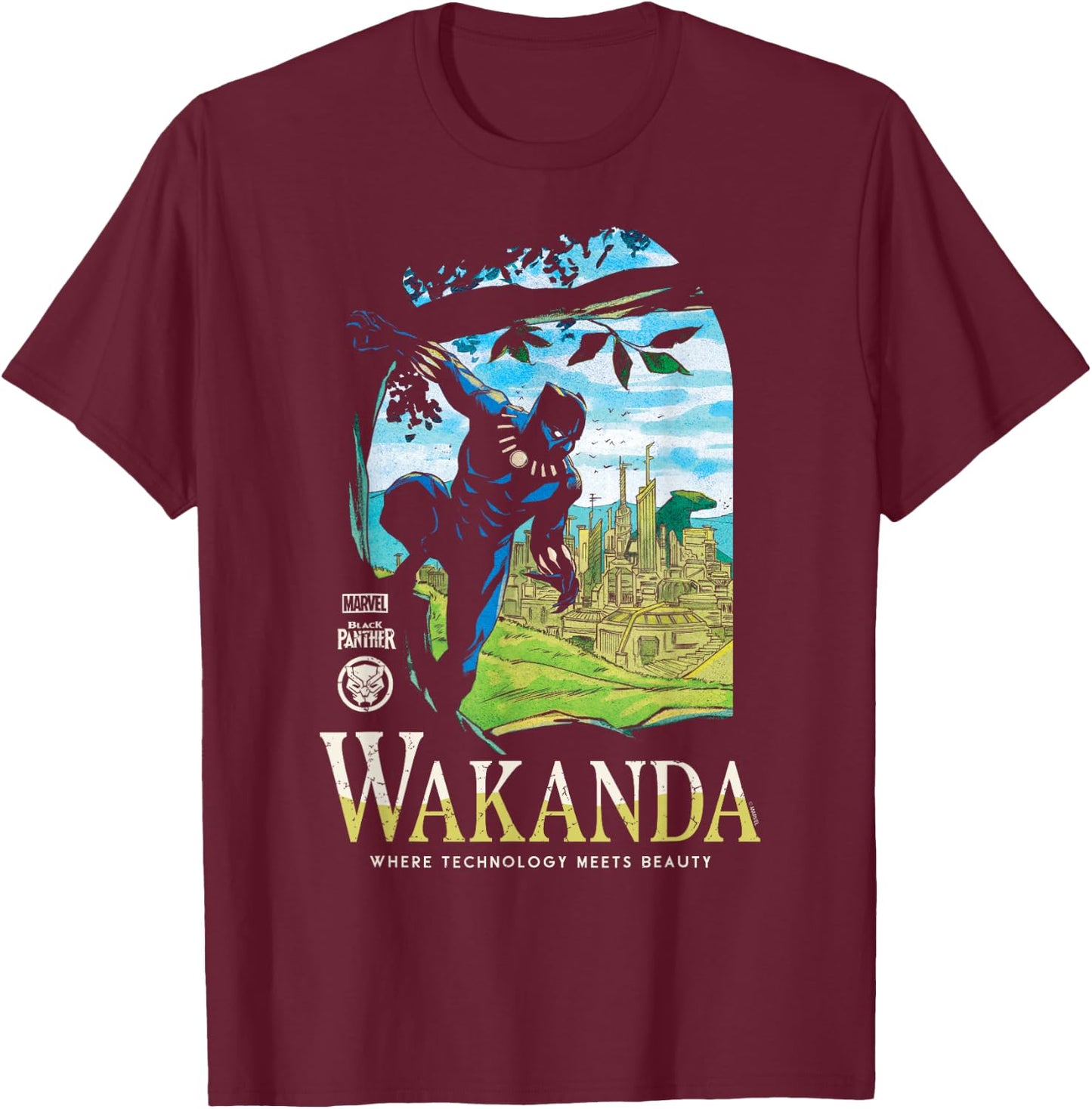 Black Panther - Destination T-Shirt - T-Shirt | Maroon