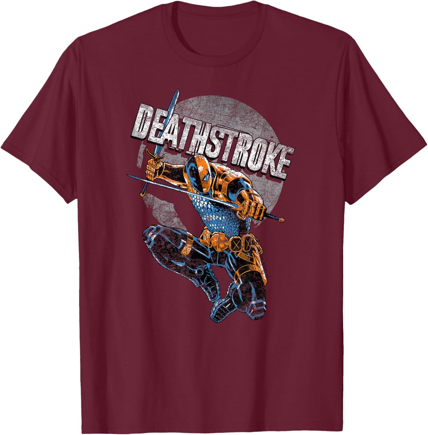 Batman Deathstroke Retro T-Shirt - T-Shirt | Maroon