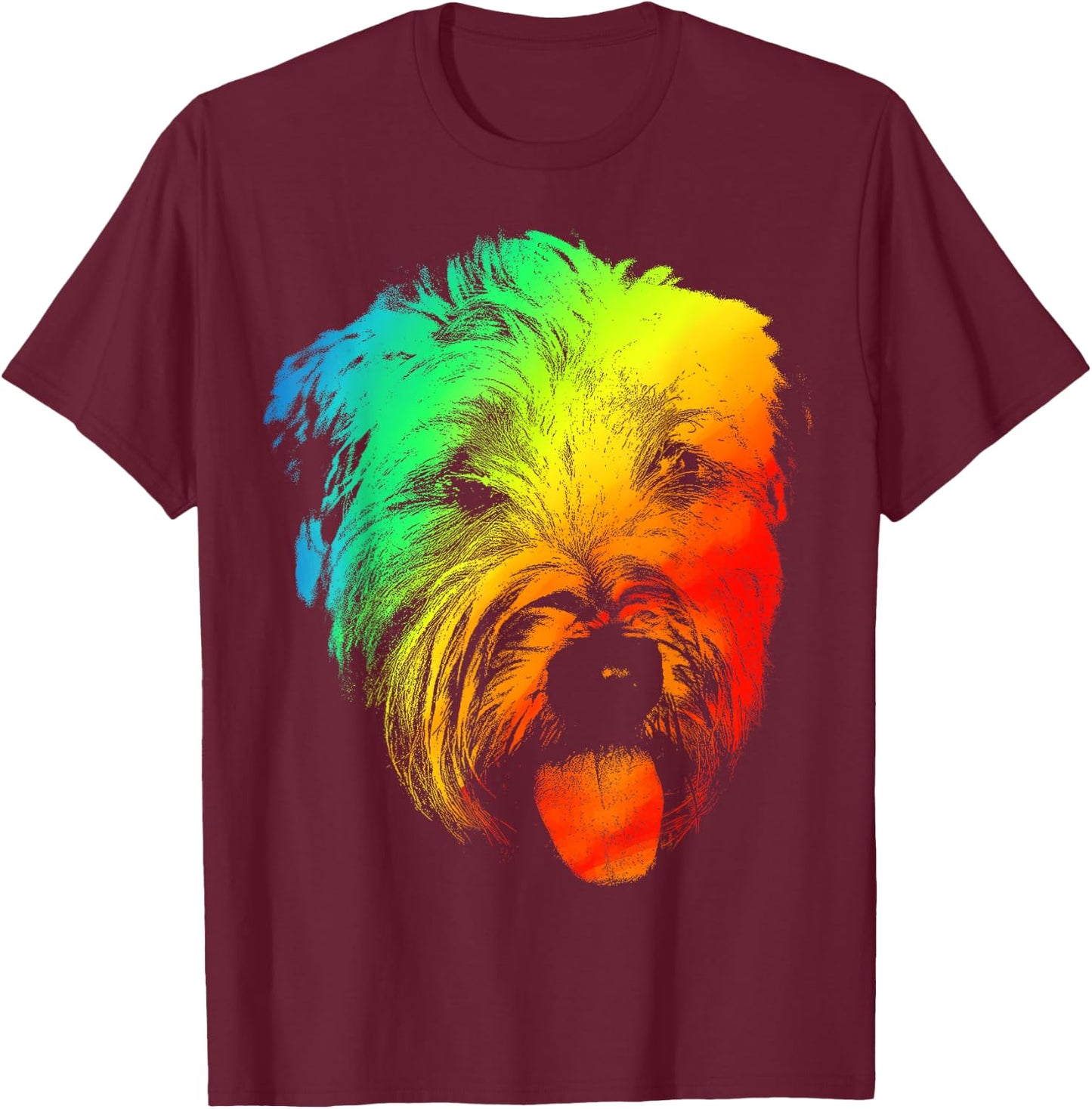 SOFT COATED WHEATEN TERRIER Colorful Rainbow Retro Pet Gifts T-Shirt - T-Shirt | Maroon